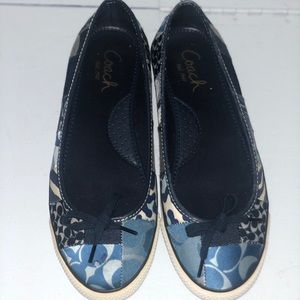 Coach blue jean monogram tennis shoes